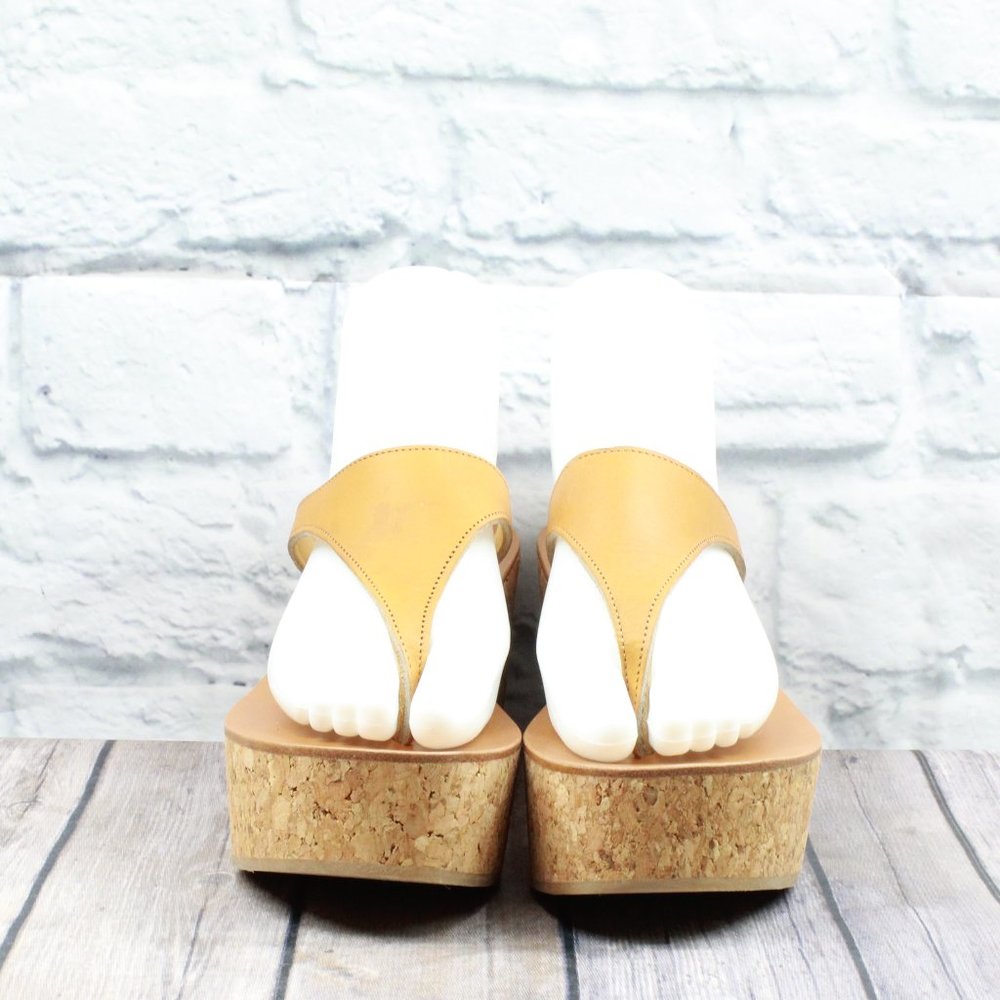 K. Jacoves Wedge Thong Heels Sandals Size 37 - Picture 5 of 10